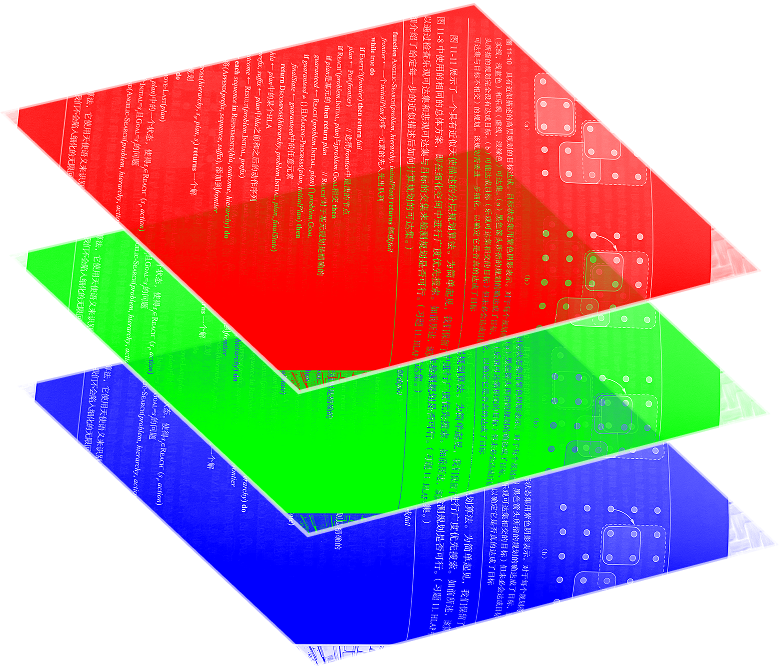 抽离出来红绿蓝三色图层